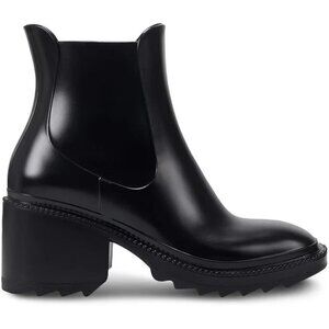 NWT INC Eadin Padded Insole Block Heel Rain Boots Lug Sole Black Size 8